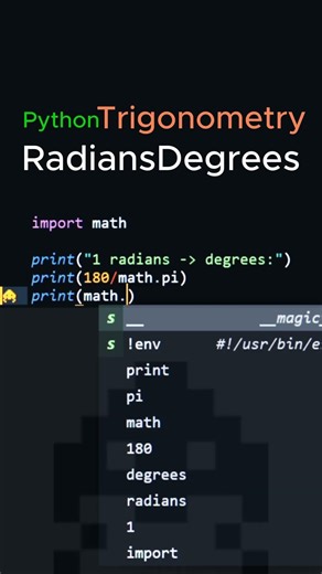 Python Radians-Degrees Trigonometry