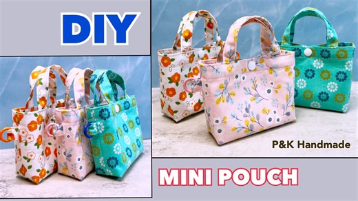 Diy Cute Mini Pouch Sewing Tutorial | #diy #sewing #giftidea #handmade #sewingprojects #reels #pouch | P&K Handmade