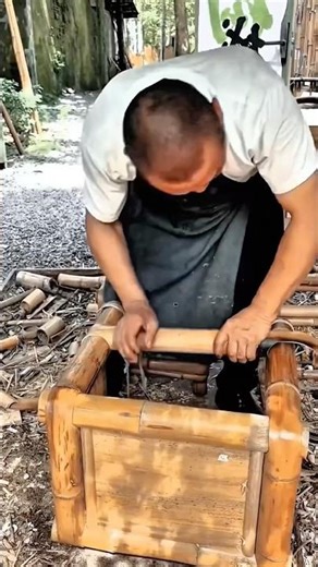 Bamboo Chair Making Work Tool Using Manual Joinery #worktool