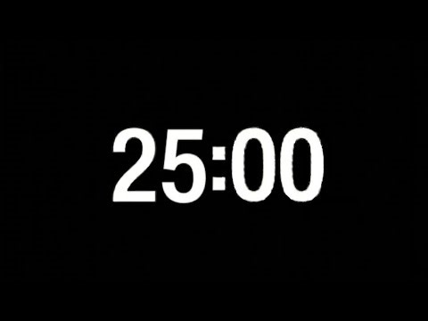 25 Minute Timer Black Screen | Original Pomodoro Study Timer | Deep Focus Countdown | No Copyright