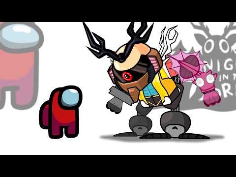 Mini Crewmate Kills Roblox 99 Nights in the Forest Boss Robot | Among Us