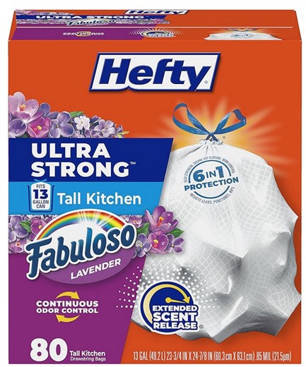 Hefty Ultra Strong Trash Bags 80 Ct just $13.XX on Amazon!