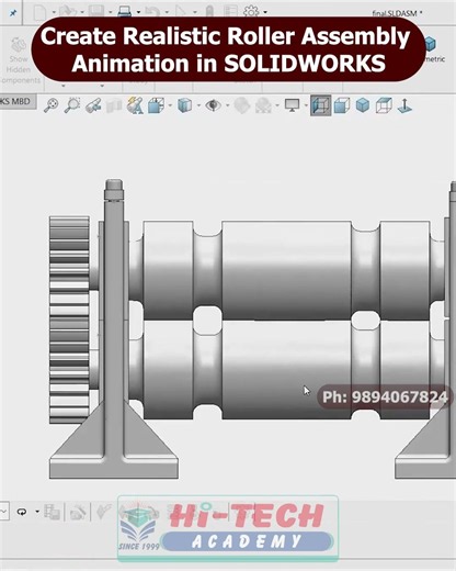 Create Realistic Roller Assembly Animation in SOLIDWORKS