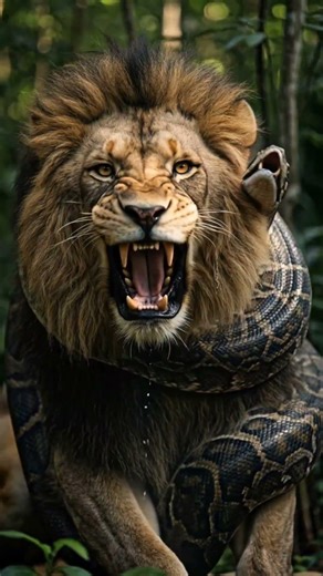 👉 Lion vs Python 😱 | Jungle Fight for Survival #shorts