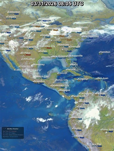 Americas East Coast 24 Hour Satellite & Lightning Weather | March 31, 2026