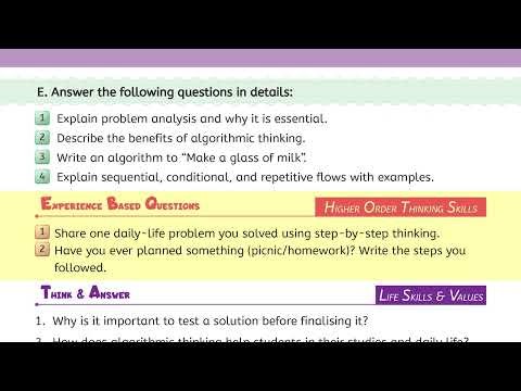 Computer Class 6 | Chapter 4 Algorithms | Exercise & Questions Explained