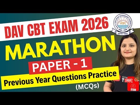 DAV CBT 2026 Common Paper 1 Marathon | Most Important Previous Year Questions
