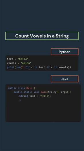Python vs Java.💻!Count Vowels Challenge#shorts #coding #snehalogichub