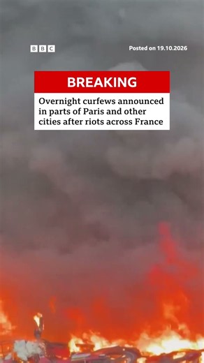 Overnight curfews announced in parts of Paris and other cities after riots across France. #BBCNews