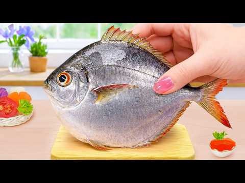 Catch and Cook Fish 🤤 How to Make Grilled Spicy Fish Over Rice in Miniature Kitchen | Mini Yummy DIY