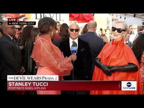 Meryl Streep and Stanley Tucci at the "Devil Wears Prada 2" red carpet premiere