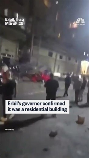 A massive fire ball was seen exploding from the top of a building after an attack in Erbil