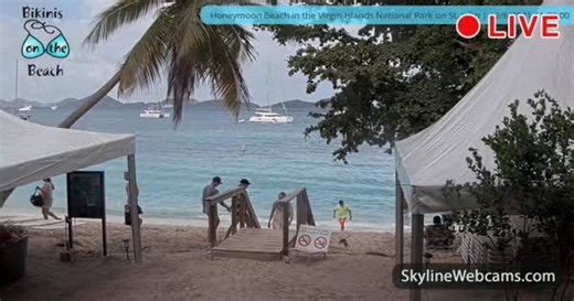 【LIVE】 Live Cam Honeymoon Beach - St. John | SkylineWebcams