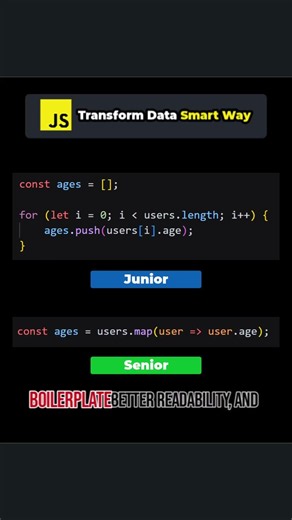 Stop Writing for Loops! Use map() Instead 🚀 #javascript