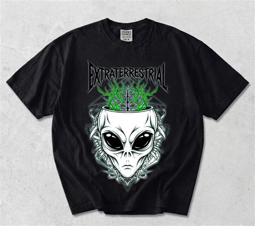 Extraterrestrial Alien Cyber Grunge Shirt | Biomechanical Sci Fi Graphic Tee - Etsy