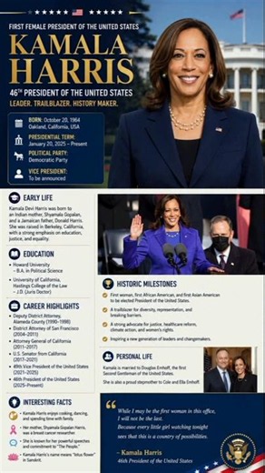 Kamala Harris: First Female US President 🇺🇸
