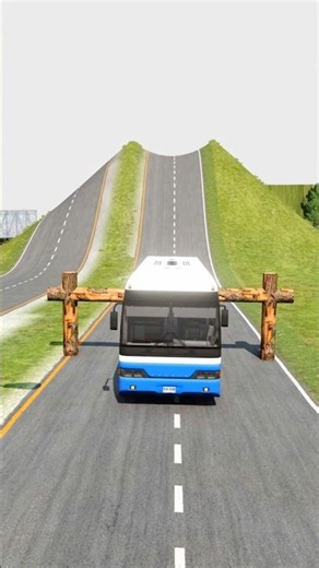 Colourful City Buses vs Logs Trap - BeamNGDrive