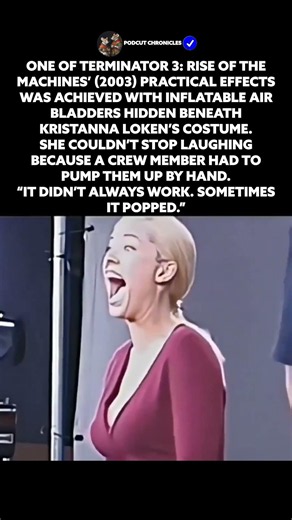 Terminator 3 Inflatable Muscles Prank on Kristanna Loken