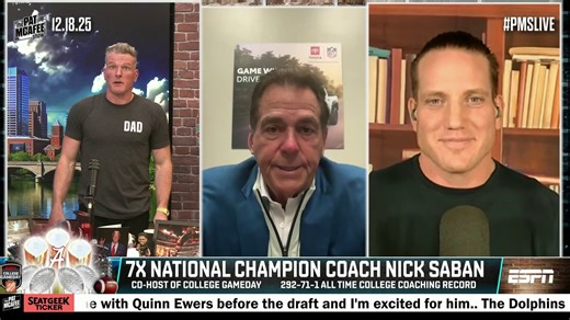 Legendary coach Nick Saban shares his thoughts on JMU making it to the CFP over Notre Dame 👀 (via Pat McAfee Show) | College Football on ESPN