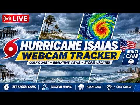 🌪️🅻🅸🆅🅴🌪️Hurricane Isaias Webcam Tracker🌊Pensacola🏖️Navarre Beach🇺🇸Gulf Shores⛈️Orange Beach📡Alabama