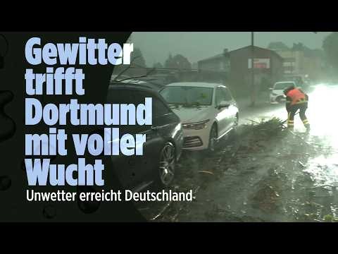 Gewitter walzen über Deutschland, Dortmund kämpft gegen das Chaos