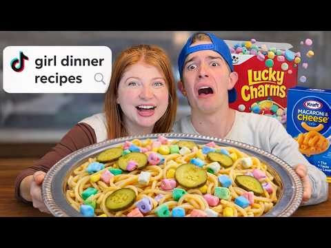 My Husband tries GIRL DINNERS✨