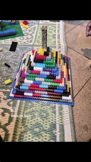 She Turned a Bin of Bricks Into a Pyramid 🪄✨ #Shorts"