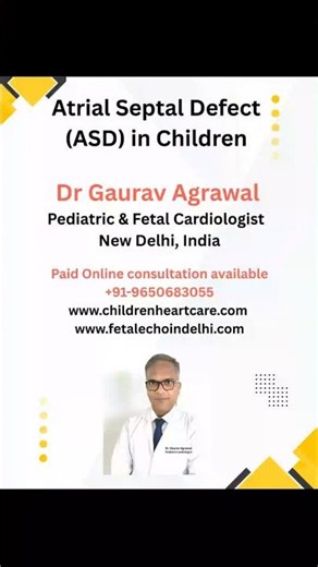 Atrial Septal Defect (ASD) & it's Types: Dr Gaurav Agrawal, Pediatric cardiologist. #shortvideo