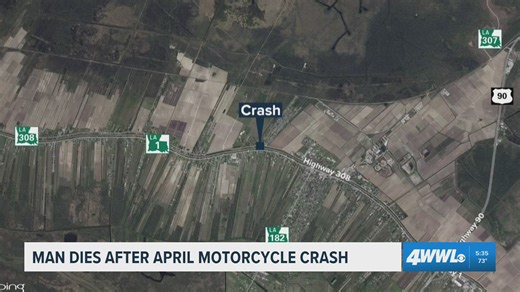 Raceland man dies from injuries weeks after Lafourche Parish motorcycle crash, state police say