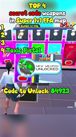 Top 4 Secret Code weapons in @AliA Super 1v1 FFA(6198-5541-5105) + all the codes part 2 in last vid