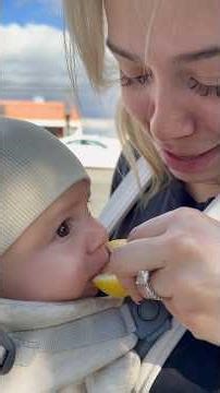 Baby loves LEMON at 4 months old 😱 #shortsviral #shorts #baby