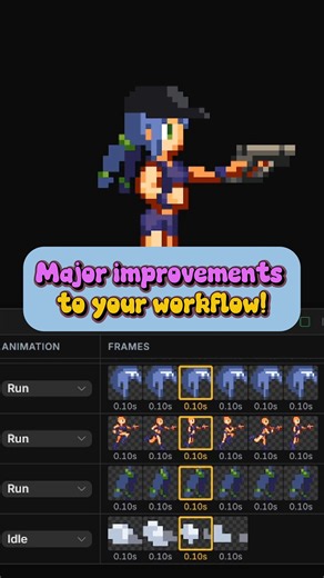 Major improvements to your workflow #pixelart #gamedev #indiedev #aseprite #animation #unity #godot