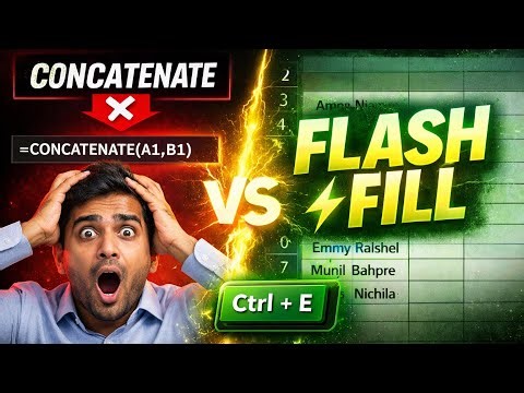 STOP Using CONCATENATE ❌ Use FLASH FILL Instead ⚡