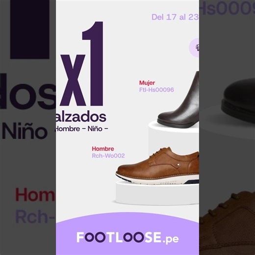 🔥 2x1 Mujer, Hombre y Niños | ¡Ofertas en Footloose!