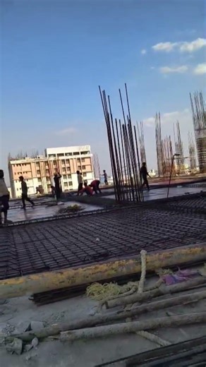 Slab Reinforcement & Column Casting Preparation | High-Rise Construction Progress#Construction #Arch
