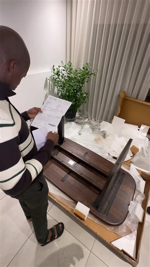 Have a dining table 😁 big boy purchases 😭😂.. please do share some ideas around chairs and how we can make this look nice, what do you think aboutbthis colour? Is it a yes or no? Please lets unbox and diy together 😁 #diy #unboxing #homedecor #foryoupage #ntokozojoydube_kwamfana