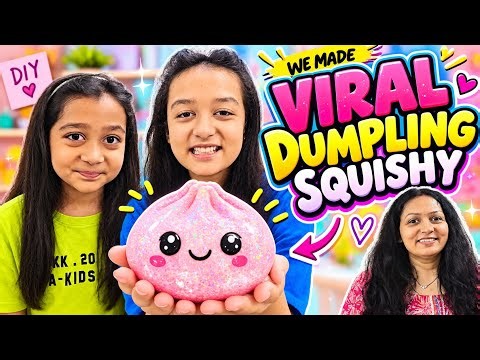 We Made VIRAL DUMPLING SQUISHY at Home 💦🤩🧴🧼 | How to make Dumpling Squishy at Home? | Aayu and Vanu