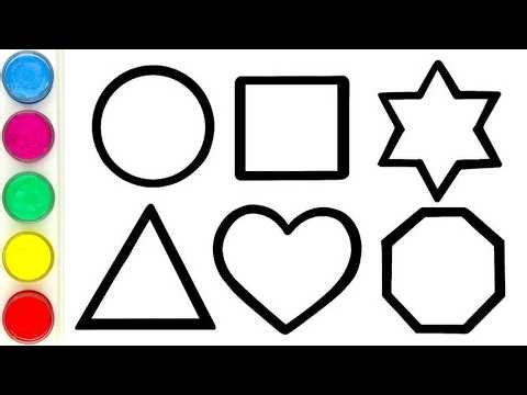 How To Draw And Color Geometric Shapes Step By Step 🔺🟠⭐🟩🔷💜 Drawings For Kids