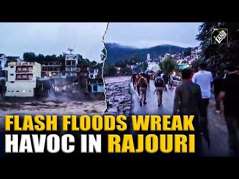 Flash Floods devastate J&K’s Rajouri, wash away multiple vehicles