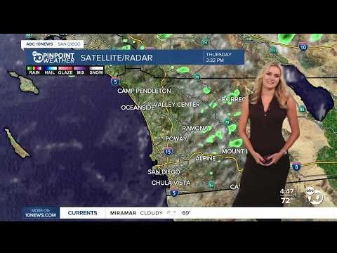 ABC 10News Pinpoint Weather Forecast with Ava Kershner: Scattered showers continue through Friday