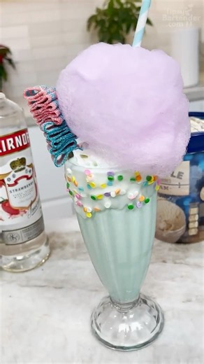 Cotton Candy Milkshake #cocktail #icecream #milkshake
