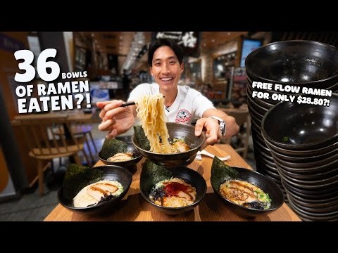 $28.80 UNLIMITED Ramen Buffet DESTROYED! | 36 BOWLS OF RAMEN EATEN in 90 Minutes?!