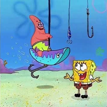 Patrick swallowed the cheese on the hook in one gulp.#SpongeBob #cartoon #shortsfeed