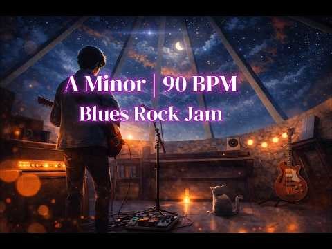 A Minor Blues Rock Backing Track – 90 BPM | Laid-Back Groove