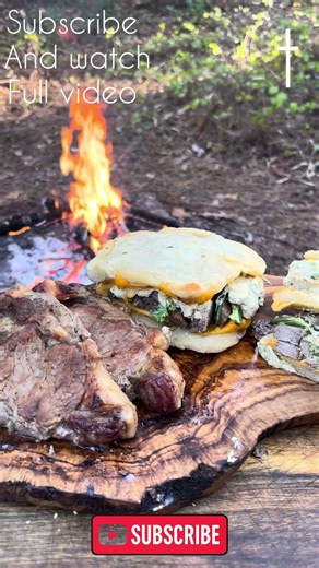 “Steak Flatbread Sandwiches Over Fire” #outdoorcooking #food #cooking #recipe #outdoors #campfire