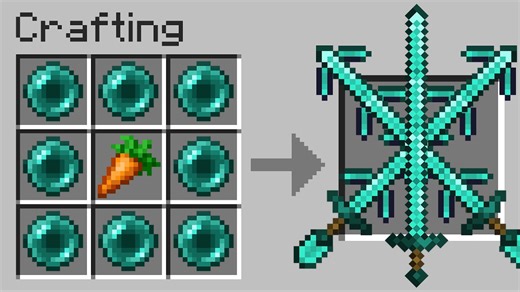Crafting any Minecraft recipe results in unpredictable items