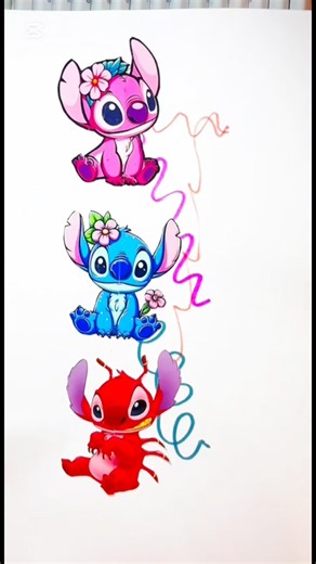 Assembling a pucture puzzle with Stitch and Angel, Leroy🫟 #stitch #angel #shorts