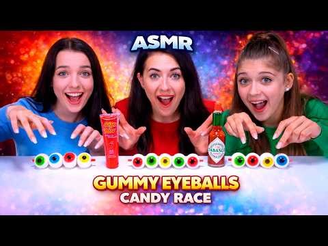 ASMR Candy Race, Gummy Eyeballs, Food Challenges Compilation