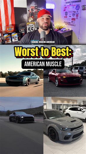 Worst to Best: Modern American Muscle Cars 🇺🇸 #musclecars #mustang #challenger #charger