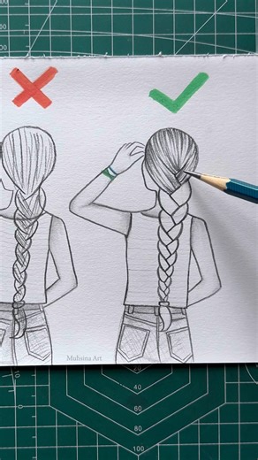 How to Easily Draw a Girl’s Braid #shorts #craft #art #drawing #tutorial #satisfying